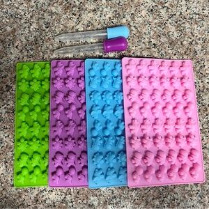 Dinosaur silicone molds with dropper